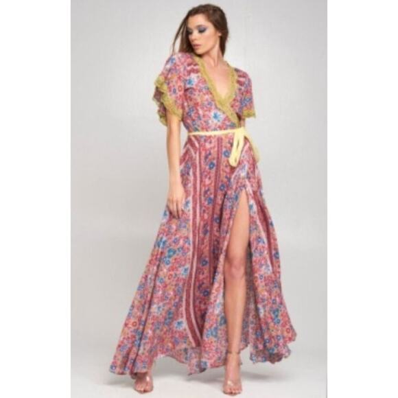 NWT Aratta Small Floral Wrap Maxi Dress - Picture 1 of 1